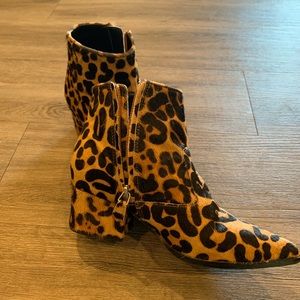 “Sly” (Size: 5.5 - 6) Leopard Print Ankle Boots